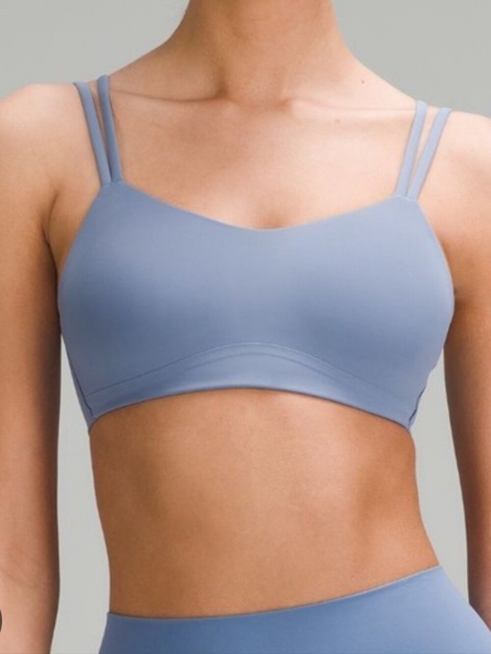 L/XL Like A Cloud lululemon  Powder Steel Blue Strappy Bra